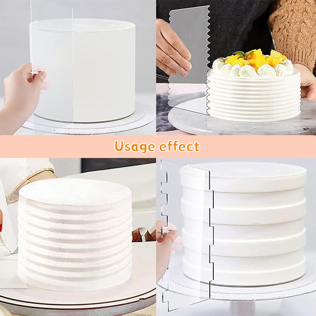 HASTHIP Cake Scraper Set for Icing with 7 Textured Edges and 9.4×3.9 in Comb Size | Food‑Grade Tool