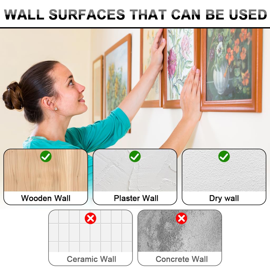 HASTHIP Picture Frame Hanging Kit for Wall Mounting Artworks with 251 pcs & Screwdriver