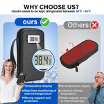 HASTHIP® Insulin Cooler Travel Case with Temperature Display - Diabetic Travel Case Refrigerated Medicine Cooler Travel Case with 2 TSA Approved Ice Pack for