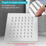 HASTHIP Shower Head for Bathroom with 6 Inch Square Panel and Anti Clog Nozzles | Stainless Steel Rainfall Design