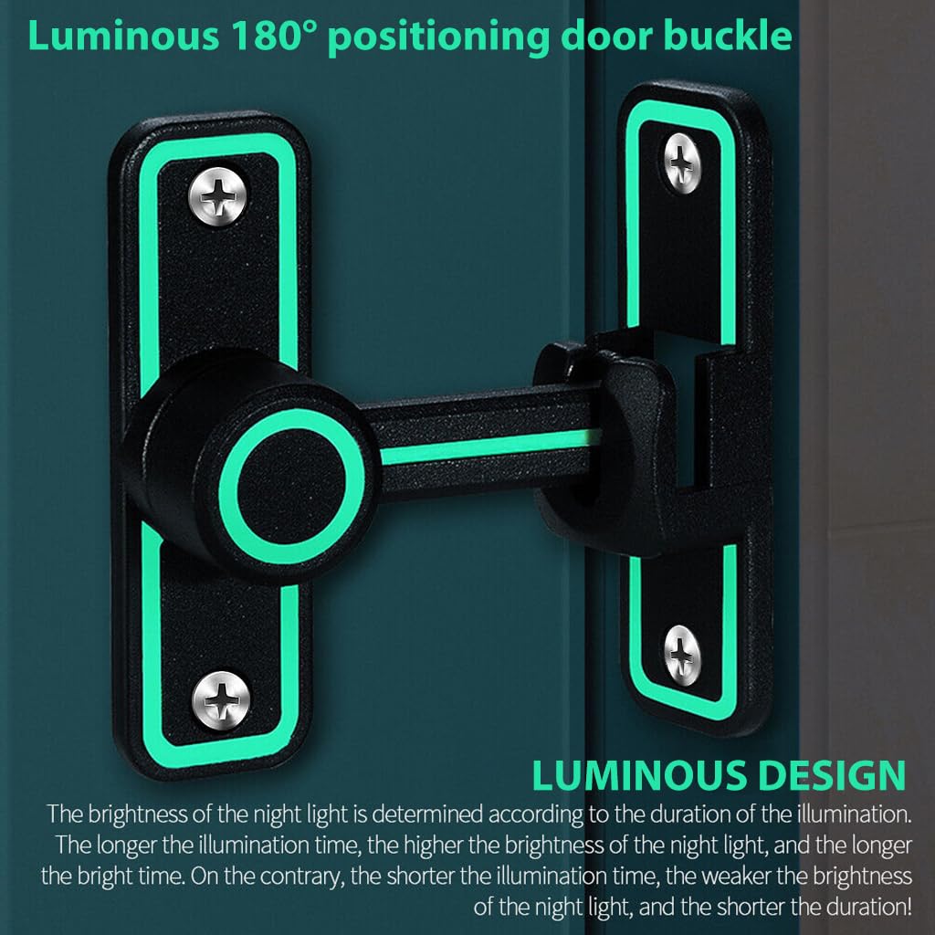 HASTHIP Door Lock for Barn and Sliding Doors with 90° 180° Latch | Zinc Alloy 2PCS Black