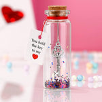 HASTHIP Mini Decorative Jar for Valentine and Anniversary Gifts featuring Cork Stopper | 22x60mm Glass Bottle with Key and Message Card