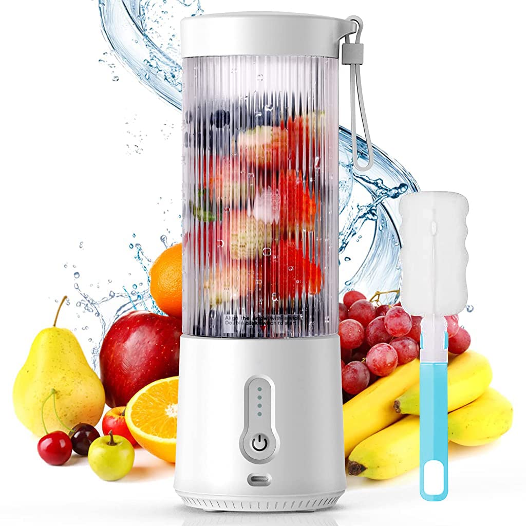 HASTHIP Portable Juicer Blender for Travel with 450ml Cup and 4000mAh USB Rechargeable Battery | Featuring 6 Stainless Steel Blades