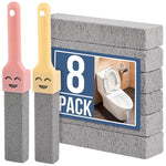 HASTHIP Pumice Stone Cleaning Brush for Bathroom with 2 Handles and 8 Replacements | Non Scratch Deep Scrubber for Toilet Bathtub and Tile