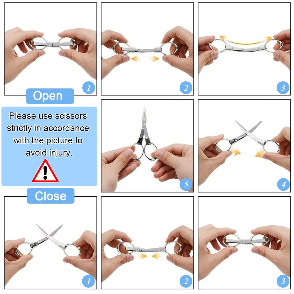 HASTHIP Folding Scissors for Travel and Home Use with Retractable Design | 2pcs Stainless Steel Blades