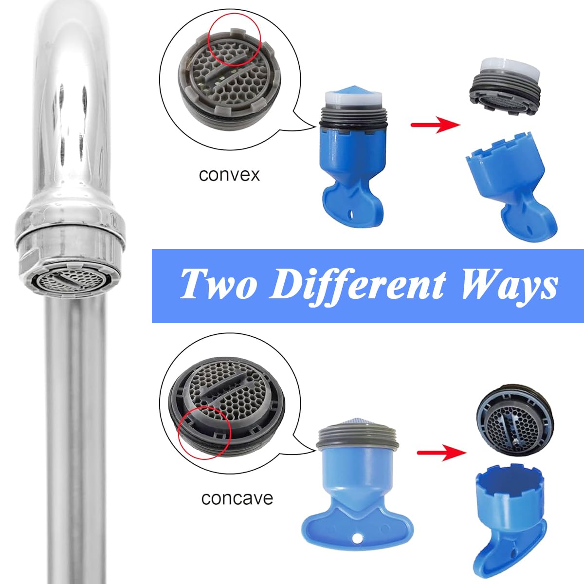 HASTHIP Cache Aerator Set for Sink Faucets with 12 pcs and 6 Removal Keys | ABS Material