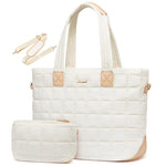 HASTHIP® Bolso Tote para Mujer Grande Puffer con Mini Bolso, Ligero, Bolsa de Mano para Trabajo, Viaje y Uso Diario