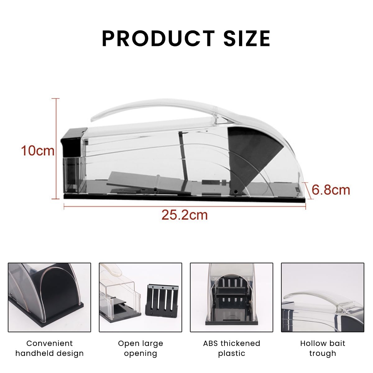 HASTHIP® Rat Trap Cage for House Garden Patio with Handle, 25cm Humane Mouse Trap Cage, Reusable Enlarged Smart Rat Catcher