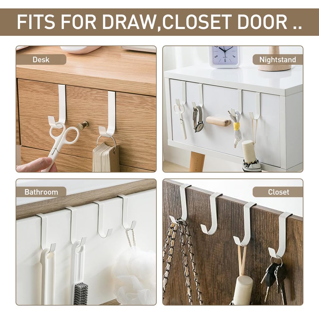HASTHIP over the door hooks for home and office use with sturdy metal design | set of 5 white multipurpose hanging hooks