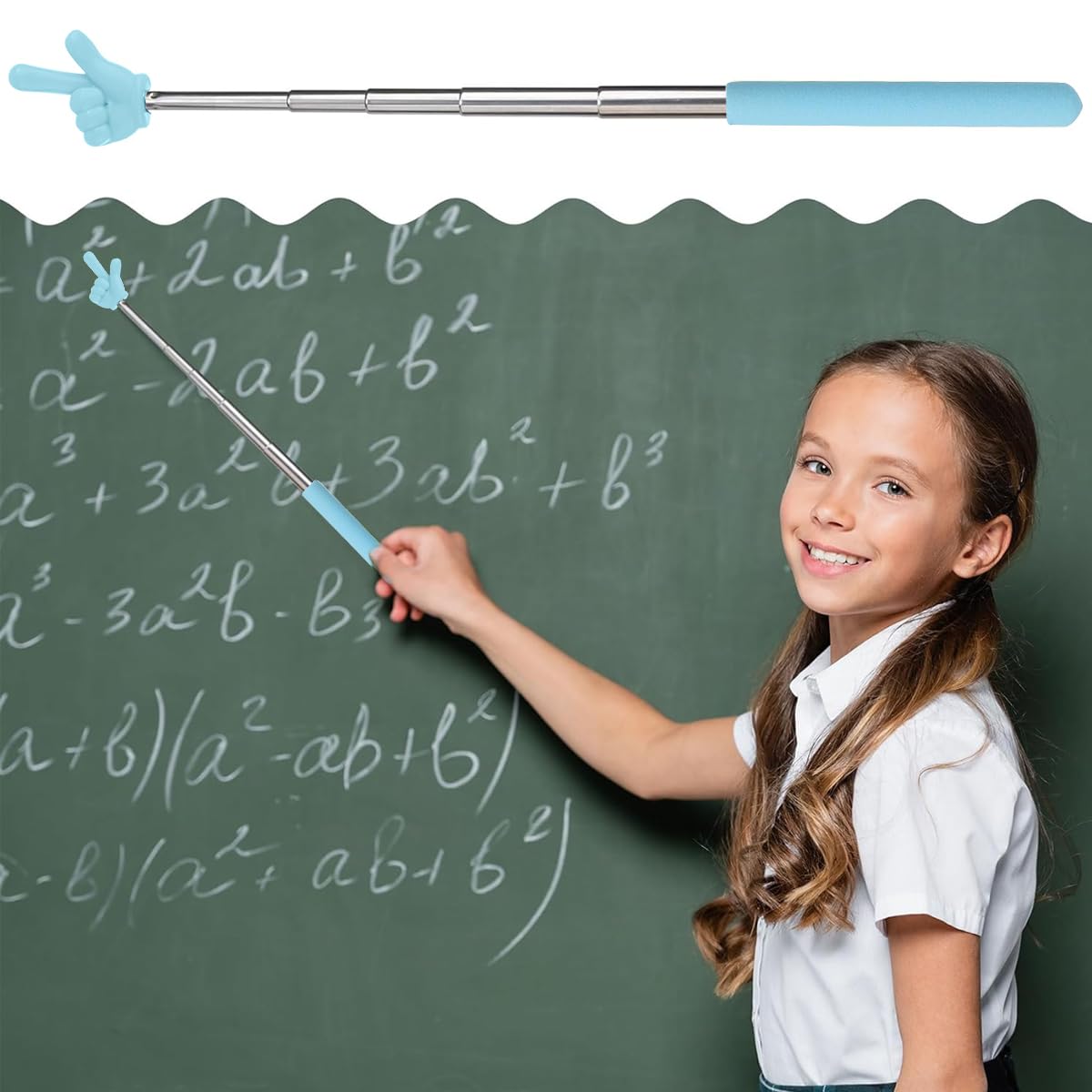 HASTHIP Telescopic Teachers Pointer 4Pcs for Classroom Use with Metal Build and Grip | Compact Colors
