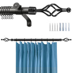 HASTHIP Curtain Rod for Windows and Doors featuring Adjustable 40 to 79 in Length | Metal 28mm Design