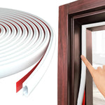 HASTHIP Door Seal Strip for Doors and Windows with 19.69ft Cuttable Hollow Frame | White TPE Rubber Noise Reduction