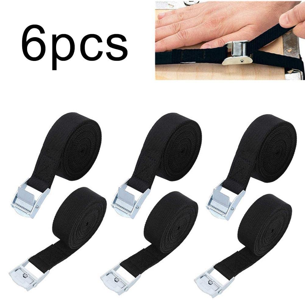 HASTHIP Tie Down Straps for Motorcycle Cargo and Luggage featuring Cam Buckle | 6 Pack 2.5m Nylon