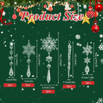 HASTHIP Christmas Tree Hanging Ornaments for Festive Decor featuring 18pcs Crystal Acrylic Snowflake and Icicle Designs