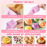 HASTHIP Silicone Cupcake Liners for Muffins and Pastries featuring 5 Shapes | BPA-Free Reusable Baking Cups