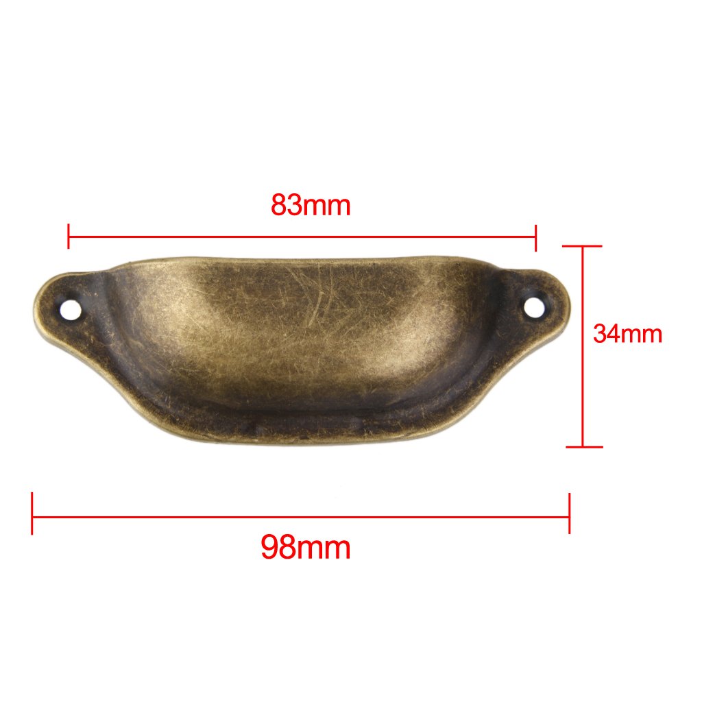 Supvox Generic Imported 10Pcs Antique Brass Door Cabinet Knob Wardrobe Drawer Shell Pull Handle-Perfect for Home & Office Drawers