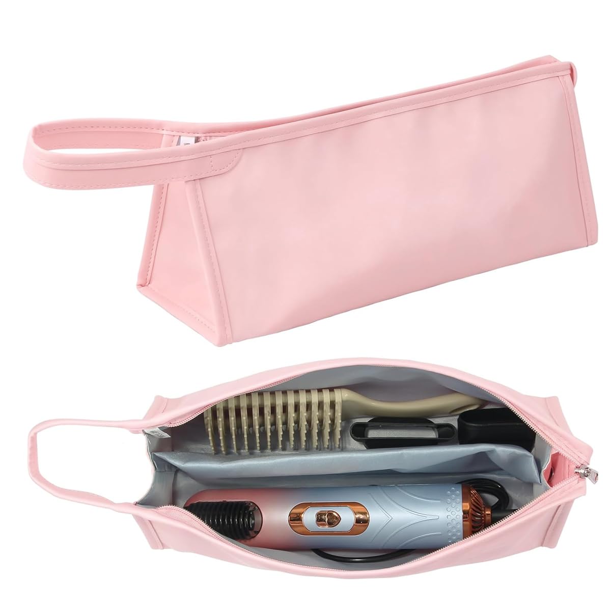 HASTHIP® Estuche de Viaje de Cuero PU para Secador Pelo Airwrap y Supersonic,Impermeable,Antirrayas Resistente a Golpes Bolsa Organizadora Portátil Almacenamiento y Regalo Viaje