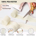 HASTHIP Chiffon Ribbon Set for Wedding and DIY Crafts featuring 3 Rolls 1.5in x 7yd Beige