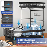 HASTHIP Dish Drying Rack for Kitchen Counter with Double Layer Design and Carbon Steel Structure