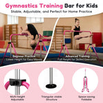 HASTHIP® Kids Gymnastics Horizontal Bar, 80-130cm Adjustable Height Training Bar for Children, Junior Kip Bar with Sturdy Steel Frame & Non-Slip Base, 330lbs Loading Capacity
