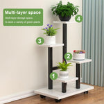 HASTHIP Mobile Planter Rack for Indoor Plants featuring Caster Wheels and Steel Frame 35x23x87cm
