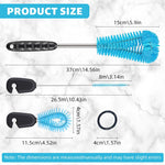HASTHIP Bottle Cleaning Brushes Set for Cups and Straws with Curved Bristles | 3Pcs BPA Free