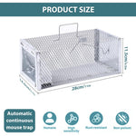 HASTHIP Rodent Trap for Kitchen and Garage featuring One Way Spring Door 28cmx14.5cmx11.5cm | Reusable Metal Cage with Handle