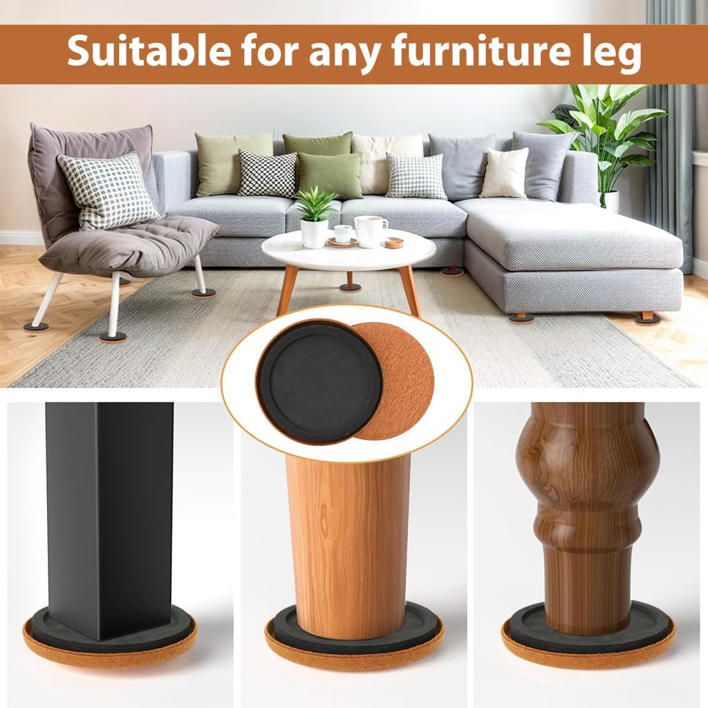 HASTHIP Chair Leg Floor Protectors for Wooden Floors with 3.5 in Felt Pads | Noise Reduction