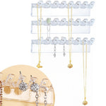 HASTHIP® Juego de 2 Organizadores de Collares Acrílico Transparente,Soporte Pared con 12 Ganchos en Forma Diamante,Perchero para Joyas Montado en la Pared Ahorra Espacio Decorativo