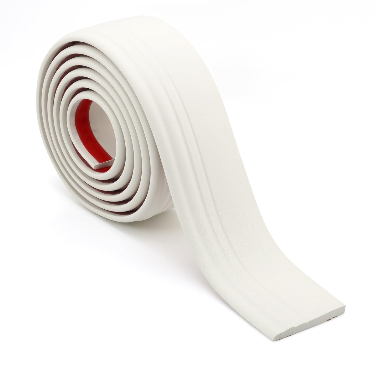 HASTHIP Flexible Baseboard Molding Trim for Home Decoration with Peel and Stick NBR | 78.74×3.9 in Cuttable Milky White Finish