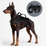 HASTHIP® Arnés Táctico para Perros, Arnés Ajustable Antitirones de Nylon 1000D con Sistema MOLLE, Chaleco Transpirable con Paneles Hook and Loop y 3 Asas Resistentes para Paseo Entrenamiento - Negr