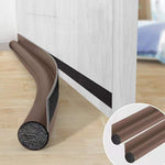 HASTHIP 2 Pack Door Bottom Sealing Strip, 37.4'' Length Flexible Door Draft Stopper Weather Stripping, Self Adhesive Door Gap Strip Suitable for Interior/Exterior Doors (Brown)