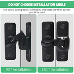 HASTHIP Door Latch Lock for Gates and Cabinets with 90° and 180° Design | 3 PCS Black Aluminum Alloy