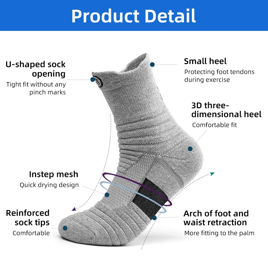 HASTHIP® Professional Sport Socks Basketball Socks Over the Anklet Socks Crew Socks Breathable Athletic Sports Socks