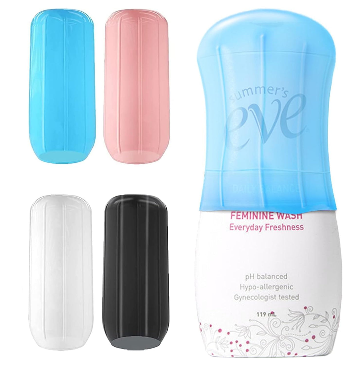 HASTHIP® Juego de 4 Fundas de Silicona Antifugas para Botellas Viaje,Reutilizables,elásticas y a Prueba Fugas Accesorios Viaje para Botellas Tocador y Pulverizadores TSA