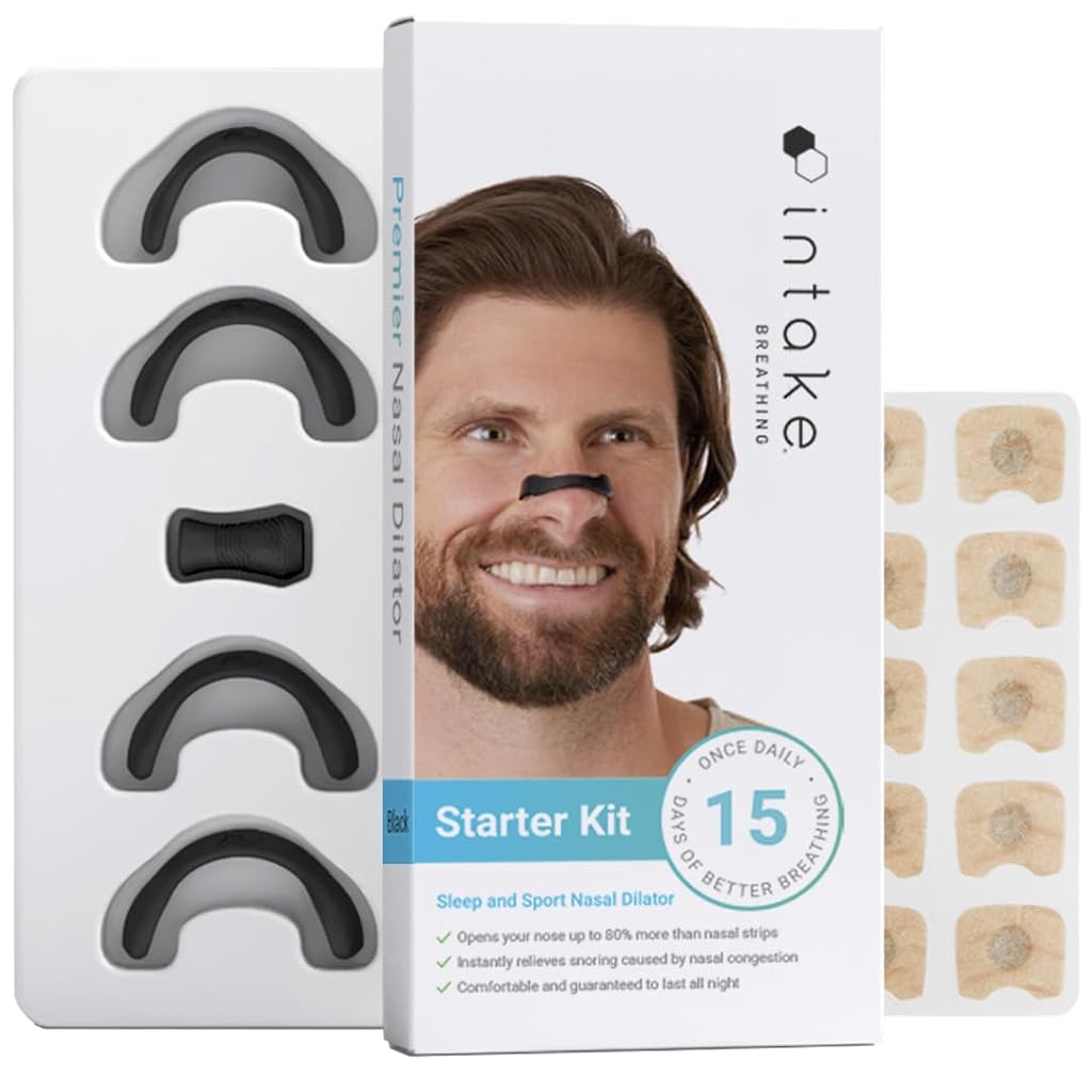 HASTHIP® Breathing Nasal Strip Starter Kit (15 Count, Black) - Boost Oxygen Intake, Reduce Snoring