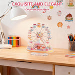 HASTHIP Acrylic Desktop Ornament for Home Decor with Pink and White Ferris Wheel Design | Valentine Gift Display