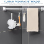 HASTHIP Curtain Rod Bracket for Wall and Shower Use featuring Rotating Round Hook | 6Pcs ABS Self Adhesive Holders