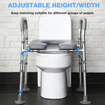 HASTHIP Adjustable Toilet Seat Riser with Handrails and Padded Seat