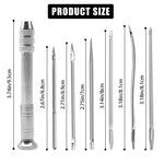 HASTHIP Needle Awl Set for Leather and Shoe Repair featuring Ergonomic Grip and 7 Pcs Stainless Needles