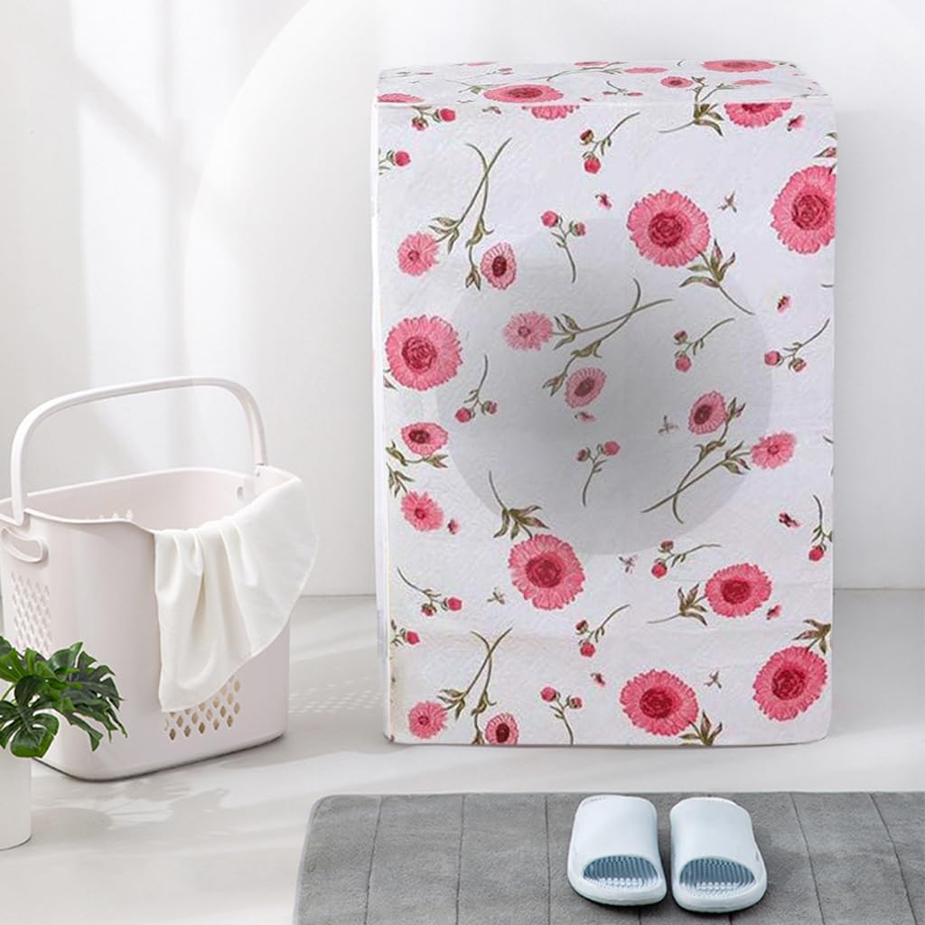 HASTHIP Washing Machine Cover for 6–7 kg Front Load Models with Roll Up Zipped Front and PEVA Fabric | 56x60x82 cm Dust Protection