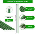 HASTHIP Plant Support Stakes for Climbing Plants featuring 120cm x 8mm Steel Core | Green Rust‑Resistant Rods