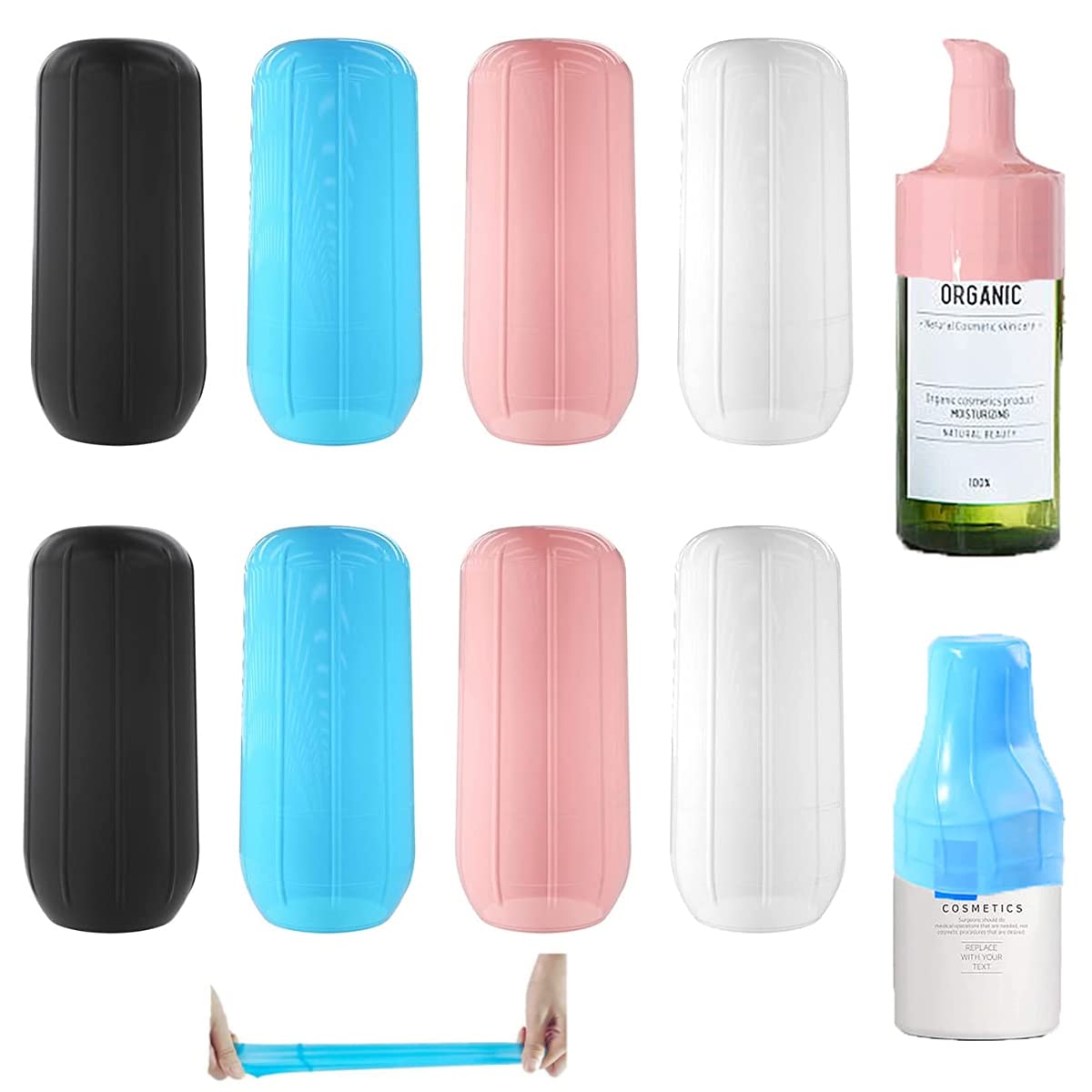 HASTHIP® 8-Pack Silicone Sleeves for Travel Bottles