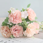 2Pcs Carnation Artificial Flowers for Vase Decoration Home Decor Items Plastic Flowers Decoration Fake Flowers for Home, Living Room, Festival, Party, Wedding Decor, DIY, No Vase or Basket