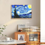 HASTHIP DIY Art Paint Kit by Number for Beginners with Pre Framed Canvas 15.7x19.6 in | Starry Night Oil Painting Set