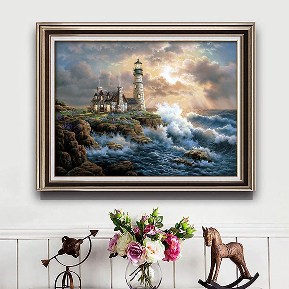 HASTHIP Diamond Painting Kit for DIY Wall Decor with 40×50cm Full Drill Canvas | Round Resin Rhinestones for Adults and Kids