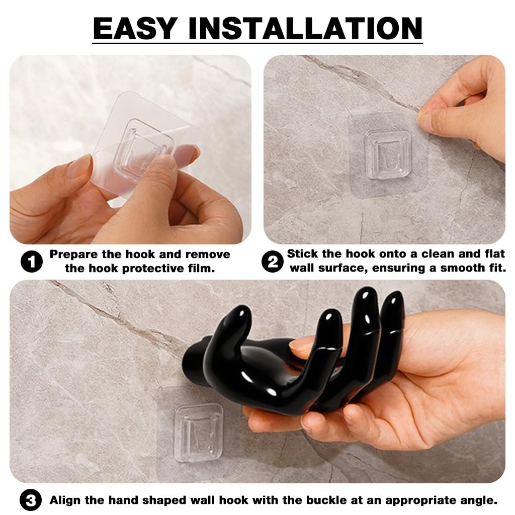 HASTHIP Key Holder for Entryway with Self Adhesive Mounting and Resin Hand Shape Design