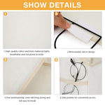 HASTHIP Wall Hanging Storage Bag for Bathroom and Bedroom with Metal Frame | 2 Pack White Cotton Organizer