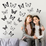 HASTHIP Butterfly Wall Stickers for Home Decor featuring 3D Effect and 36Pcs PVC Set | Black and White