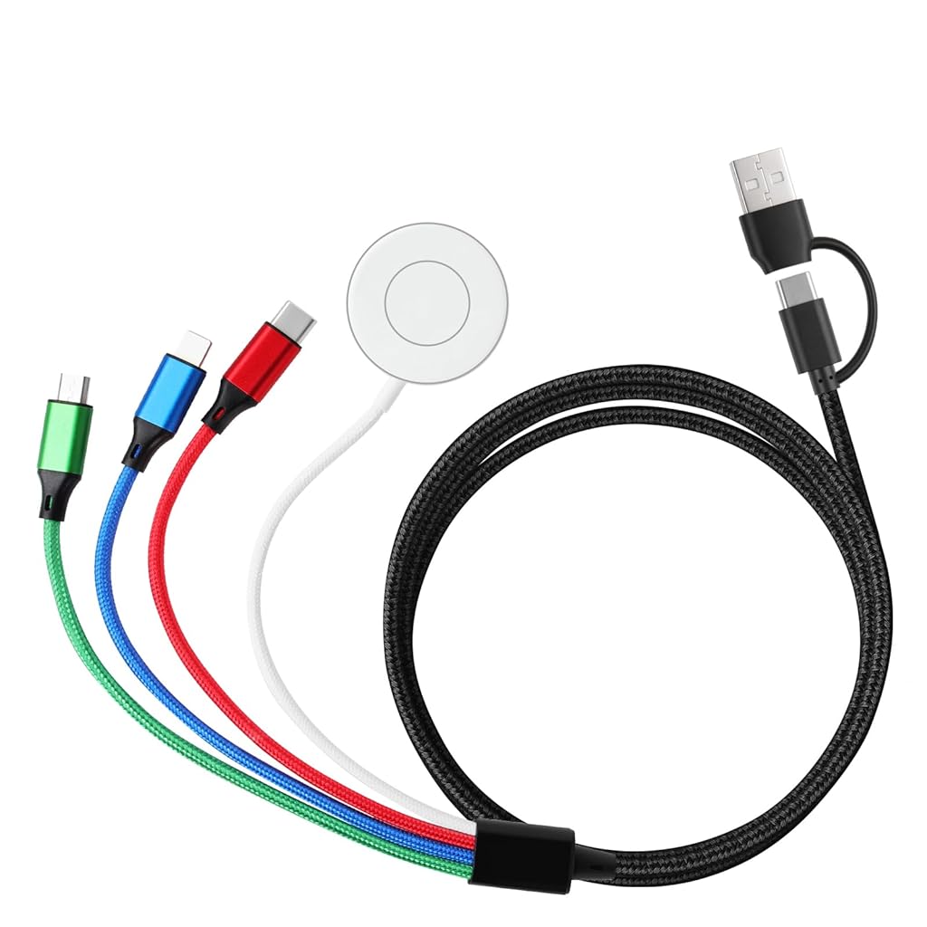 HASTHIP® Cargador compatible con Apple Watch, cable de carga múltiple 4 en 2 para varios dispositivos